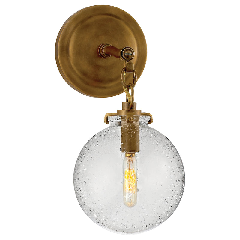 Visual Comfort Signature TOB 2225HAB/G4-SG One Light Wall Sconce, Hand-Rubbed Antique Brass