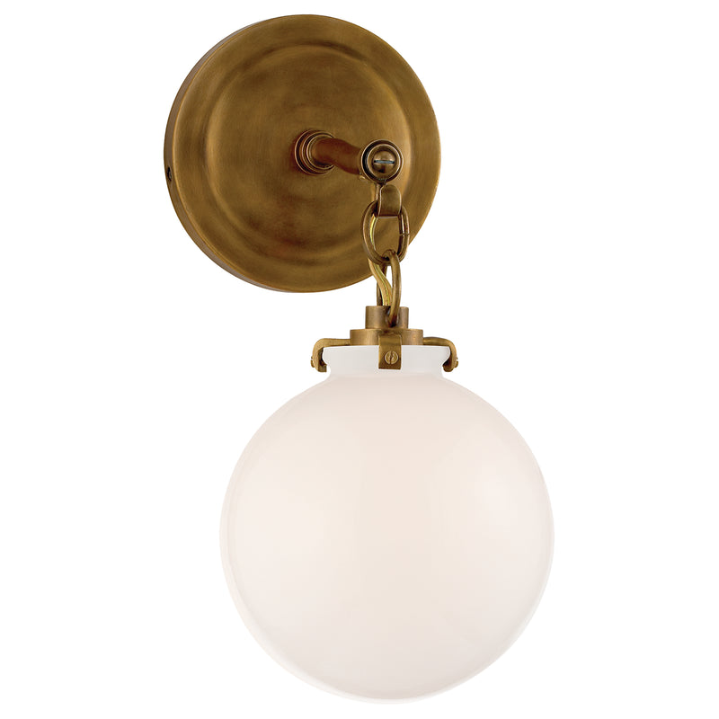 Visual Comfort Signature TOB 2225HAB/G4-WG One Light Wall Sconce, Hand-Rubbed Antique Brass