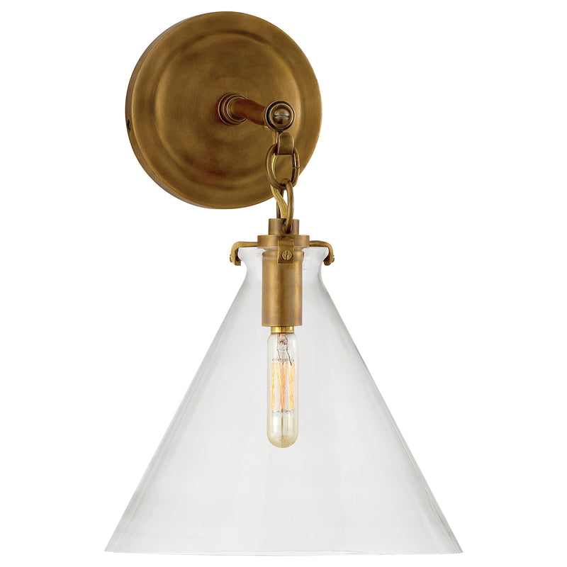 Visual Comfort Signature TOB 2225HAB/G6-CG One Light Wall Sconce, Hand-Rubbed Antique Brass