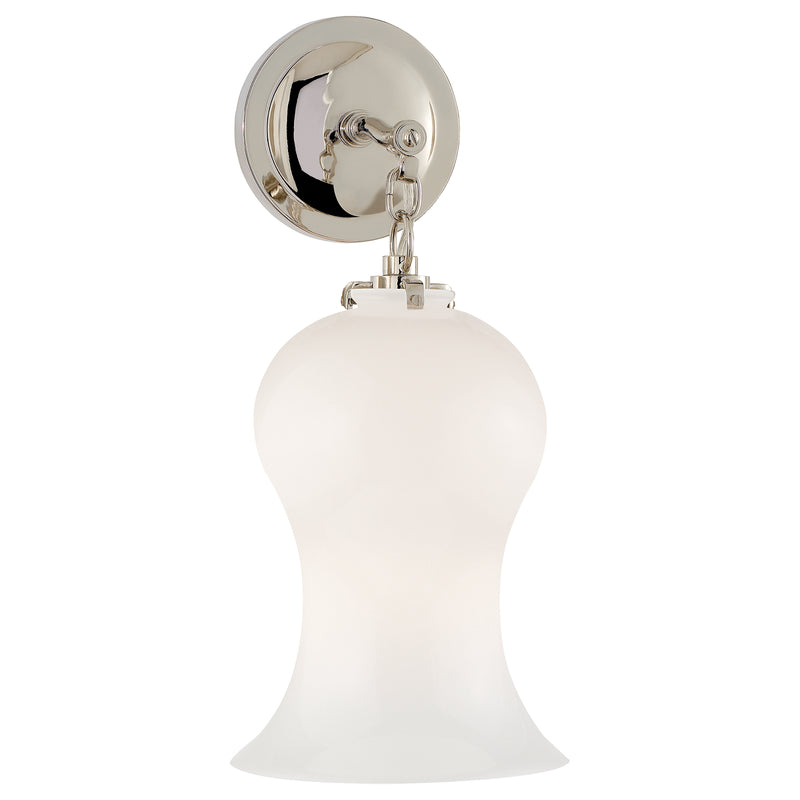Visual Comfort Signature TOB 2225PN/G1-WG One Light Wall Sconce, Polished Nickel