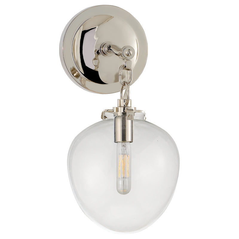 Visual Comfort Signature TOB 2225PN/G2-CG One Light Wall Sconce, Polished Nickel