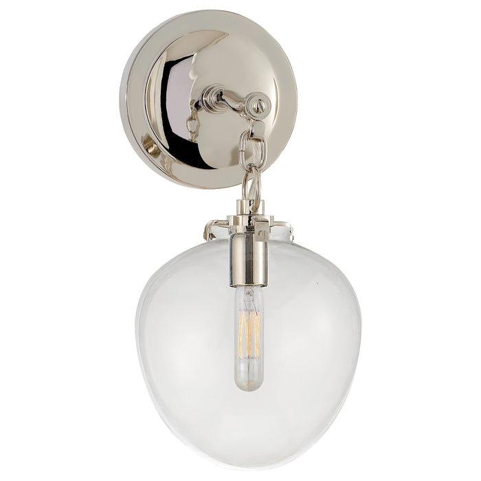 Visual Comfort Signature TOB 2225PN/G2-CG One Light Wall Sconce, Polished Nickel