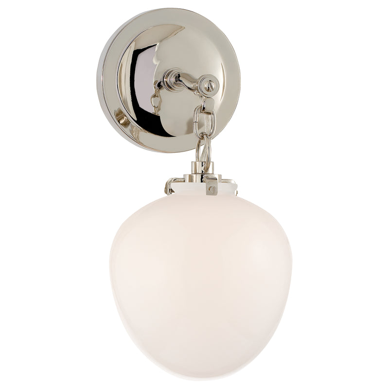Visual Comfort Signature TOB 2225PN/G2-WG One Light Wall Sconce, Polished Nickel