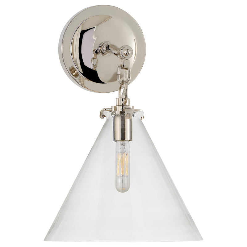 Visual Comfort Signature TOB 2225PN/G6-CG One Light Wall Sconce, Polished Nickel