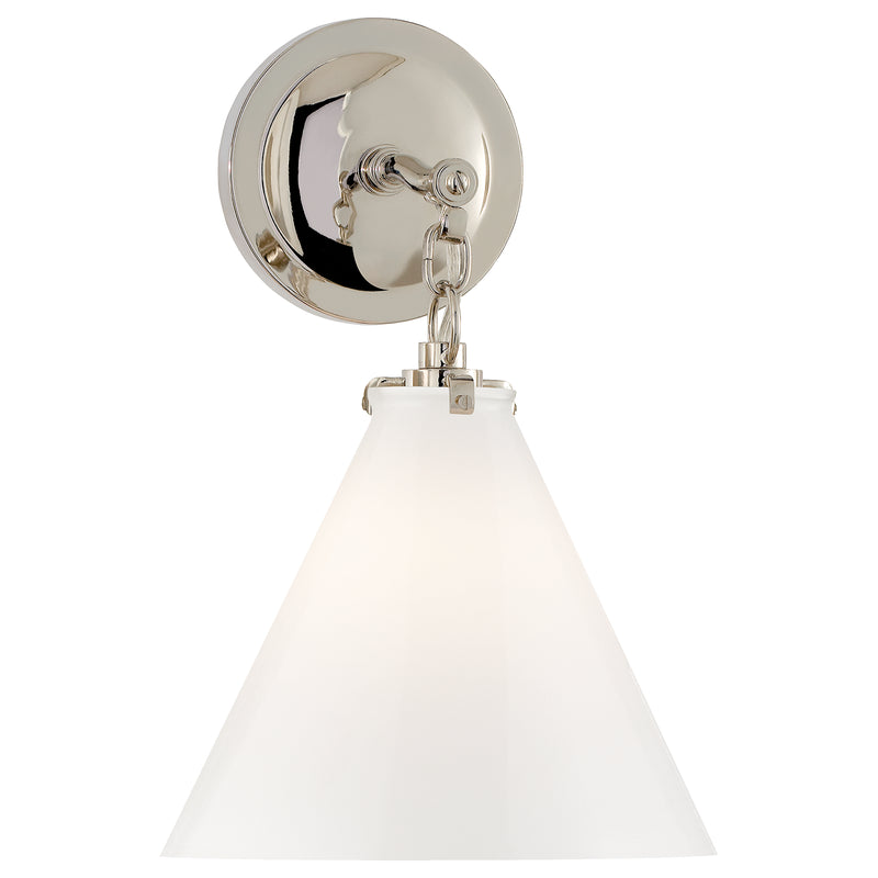Visual Comfort Signature TOB 2225PN/G6-WG One Light Wall Sconce, Polished Nickel