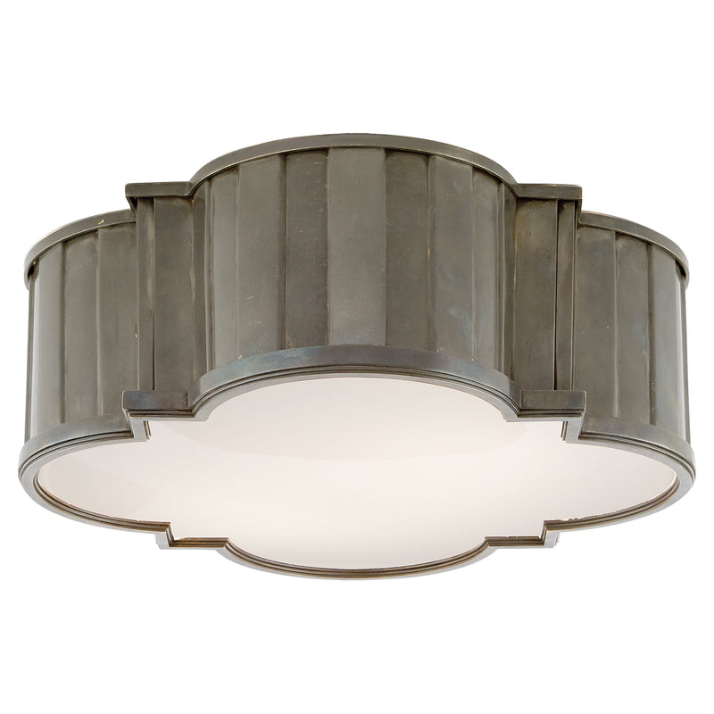 Visual Comfort Signature TOB 4131AN-WG Four Light Flush Mount, Antique Nickel