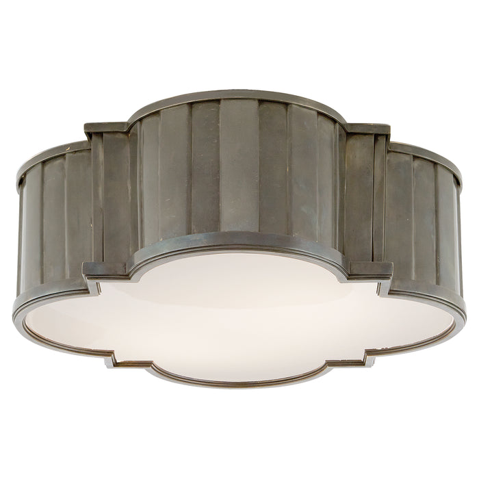 Visual Comfort Signature TOB 4131AN-WG Four Light Flush Mount, Antique Nickel