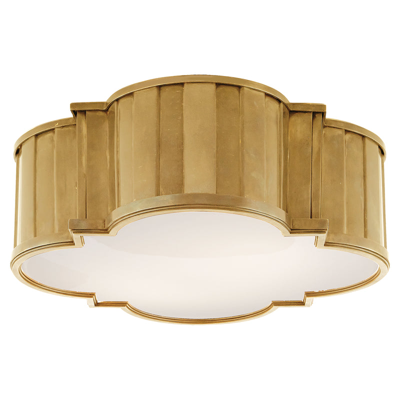 Visual Comfort Signature TOB 4131HAB-WG Four Light Flush Mount, Hand-Rubbed Antique Brass