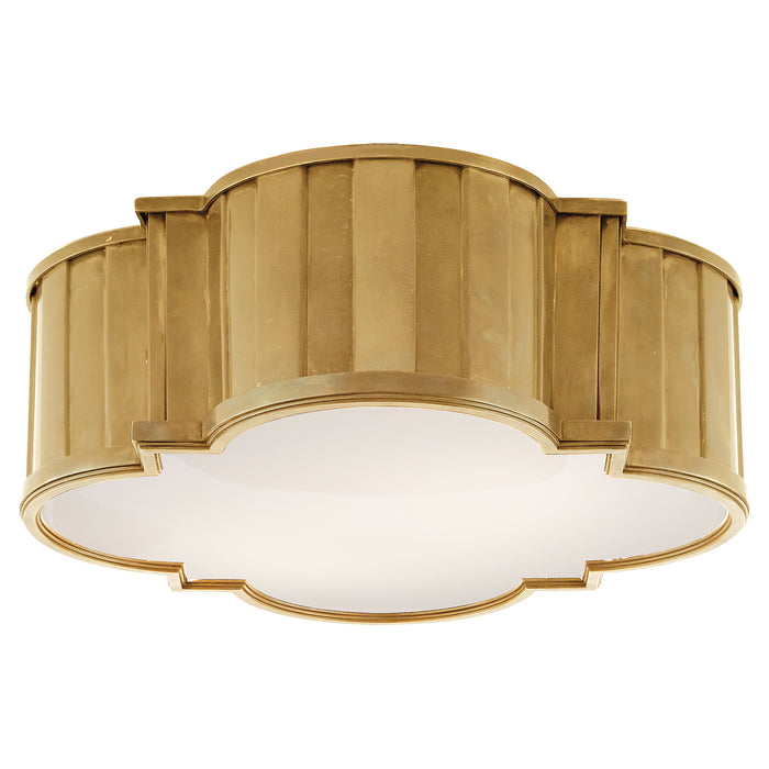 Visual Comfort Signature TOB 4131HAB-WG Four Light Flush Mount, Hand-Rubbed Antique Brass