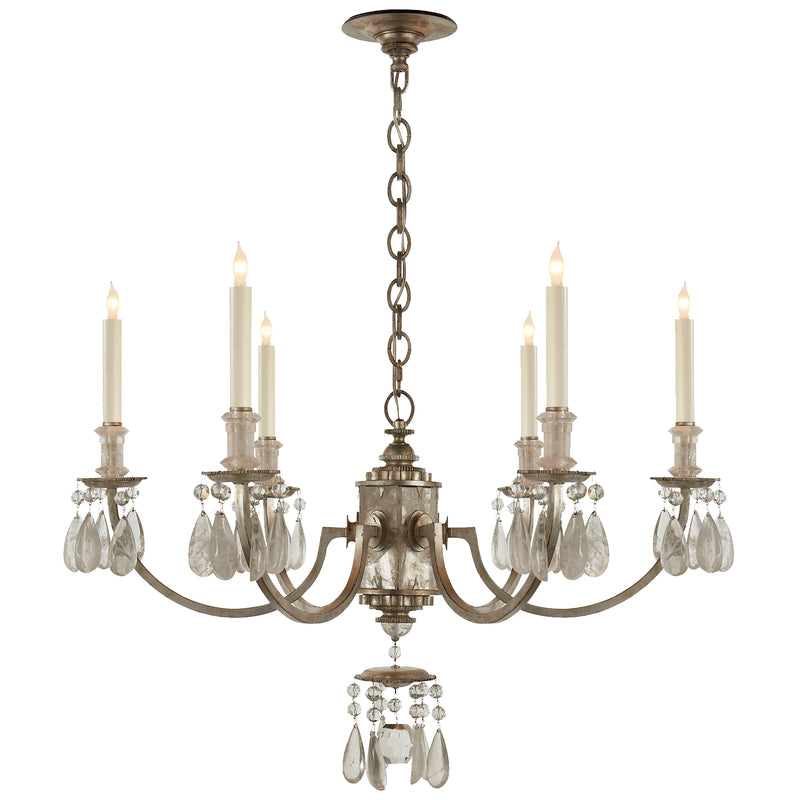 Visual Comfort Signature TOB 5036BSL Six Light Chandelier, Burnished Silver Leaf