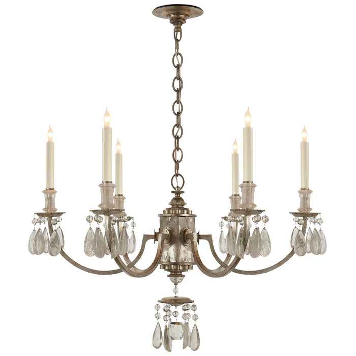 Visual Comfort Signature TOB 5036BSL Six Light Chandelier, Burnished Silver Leaf