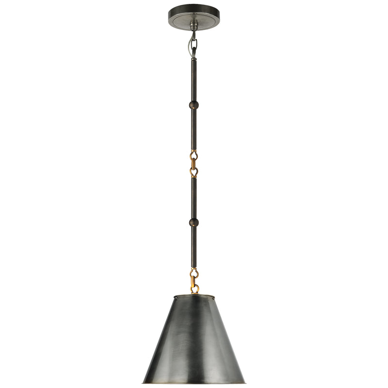 Visual Comfort Signature TOB 5089BZ/HAB-BZ One Light Pendant, Bronze with Antique Brass