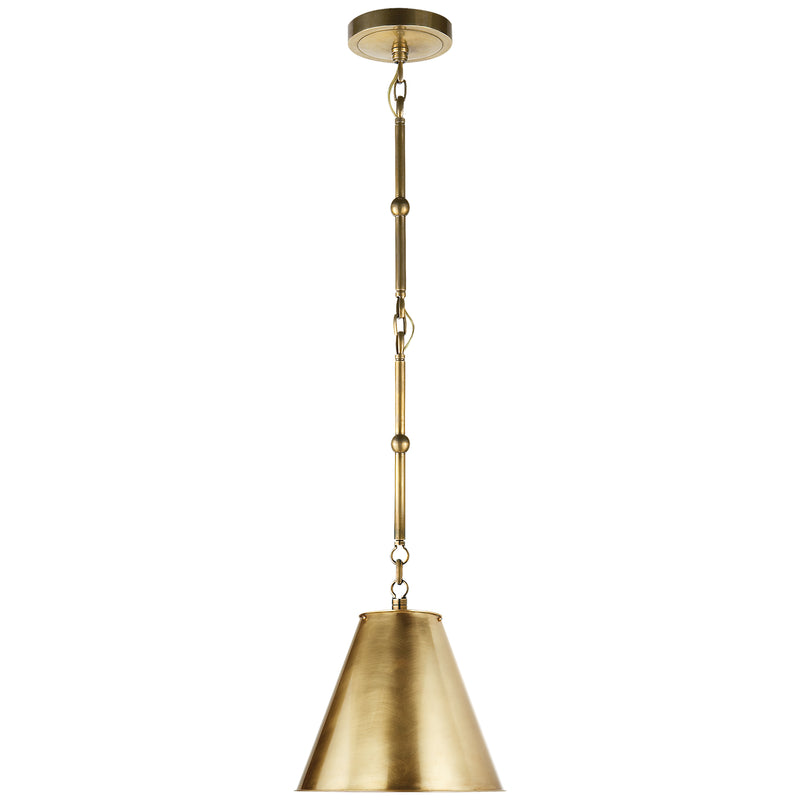 Visual Comfort Signature TOB 5089HAB-HAB One Light Pendant, Hand-Rubbed Antique Brass