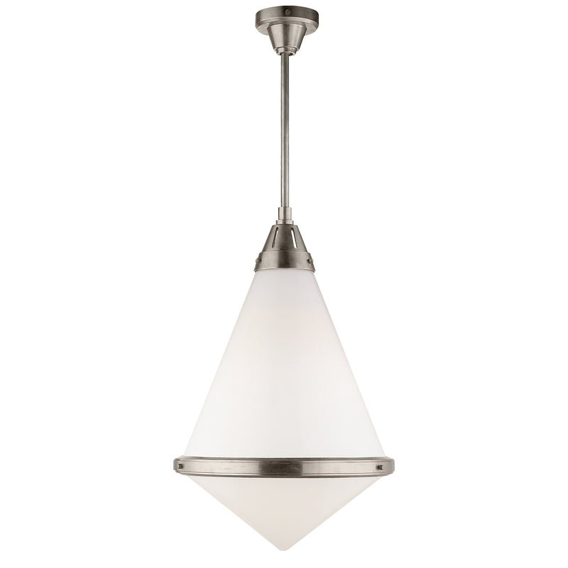 Visual Comfort Signature TOB 5157AN-WG One Light Pendant, Antique Nickel