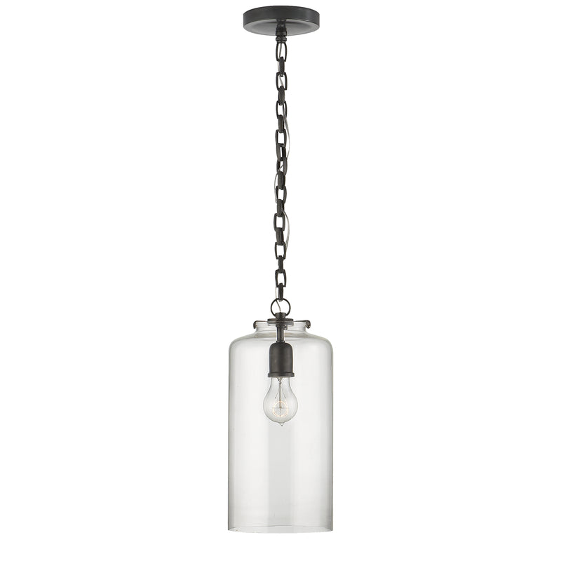 Visual Comfort Signature TOB 5226BZ/G3-CG One Light Pendant, Bronze