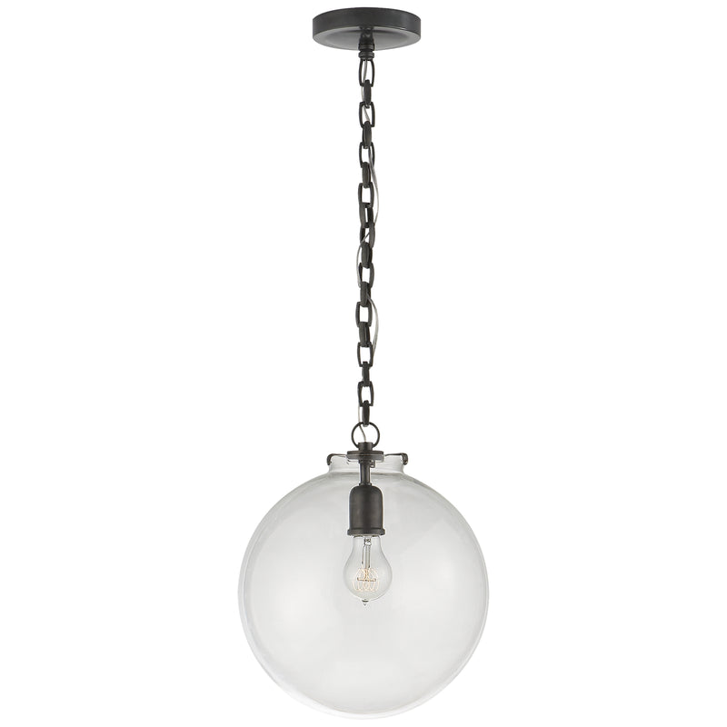 Visual Comfort Signature TOB 5226BZ/G4-CG One Light Pendant, Bronze