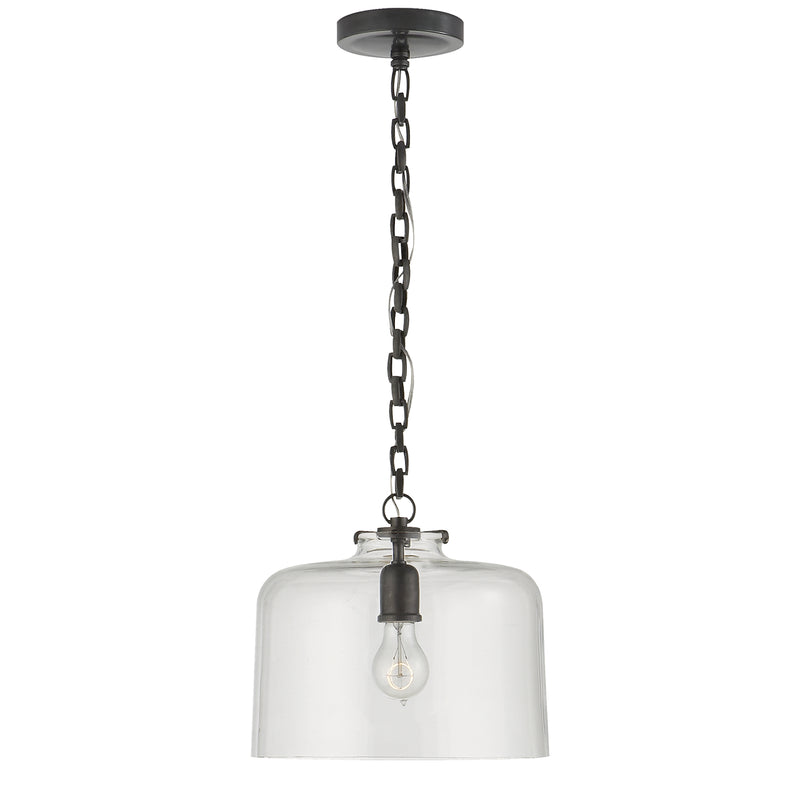 Visual Comfort Signature TOB 5226BZ/G5-CG One Light Pendant, Bronze