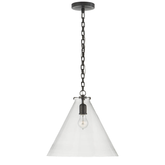 Visual Comfort Signature TOB 5226BZ/G6-CG One Light Pendant, Bronze