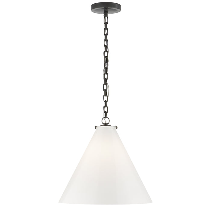 Visual Comfort Signature TOB 5226BZ/G6-WG One Light Pendant, Bronze