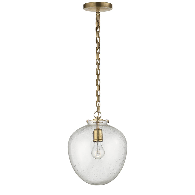 Visual Comfort Signature TOB 5226HAB/G2-SG One Light Pendant, Hand-Rubbed Antique Brass