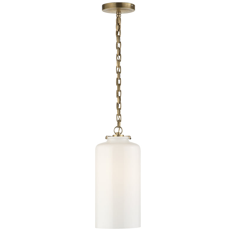Visual Comfort Signature TOB 5226HAB/G3-WG One Light Pendant, Hand-Rubbed Antique Brass