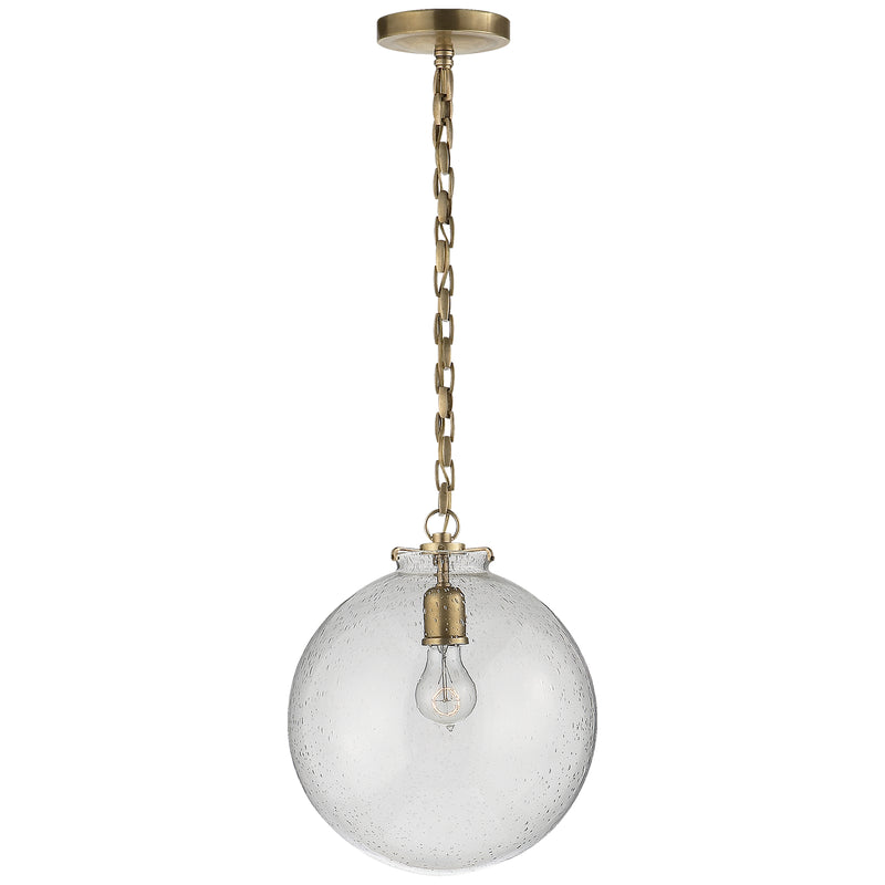 Visual Comfort Signature TOB 5226HAB/G4-SG One Light Pendant, Hand-Rubbed Antique Brass