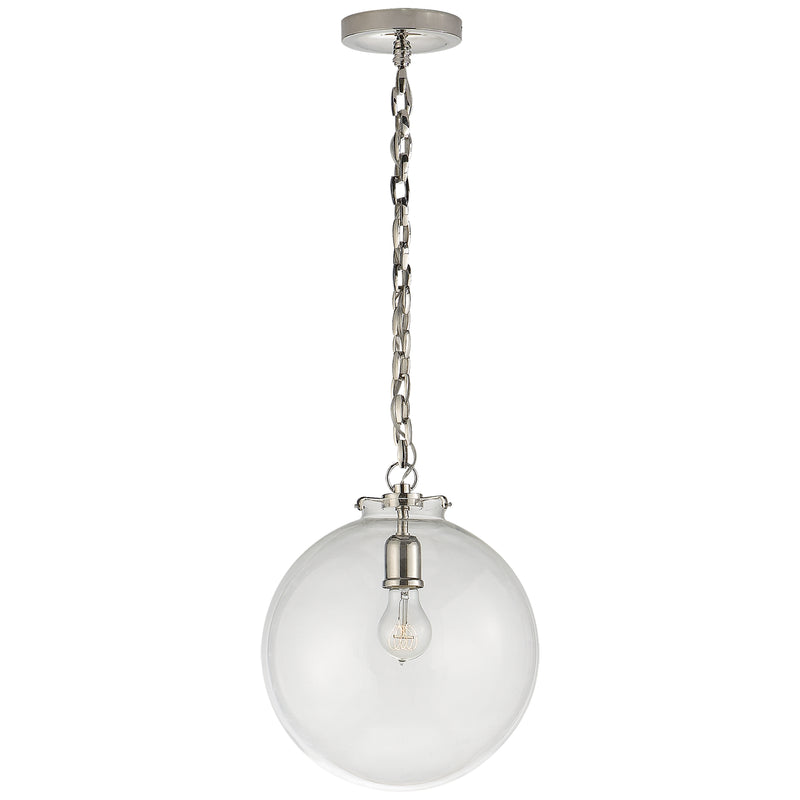 Visual Comfort Signature TOB 5226PN/G4-CG One Light Pendant, Polished Nickel