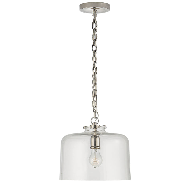 Visual Comfort Signature TOB 5226PN/G5-CG One Light Pendant, Polished Nickel