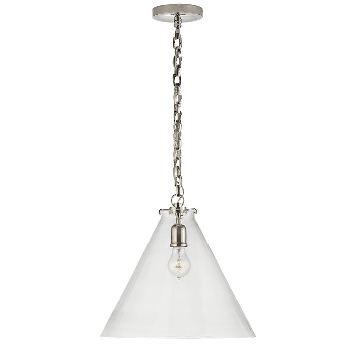 Visual Comfort Signature TOB 5226PN/G6-CG One Light Pendant, Polished Nickel