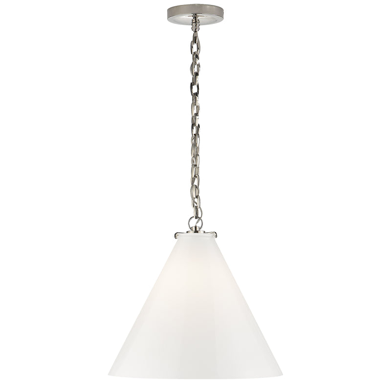 Visual Comfort Signature TOB 5226PN/G6-WG One Light Pendant, Polished Nickel