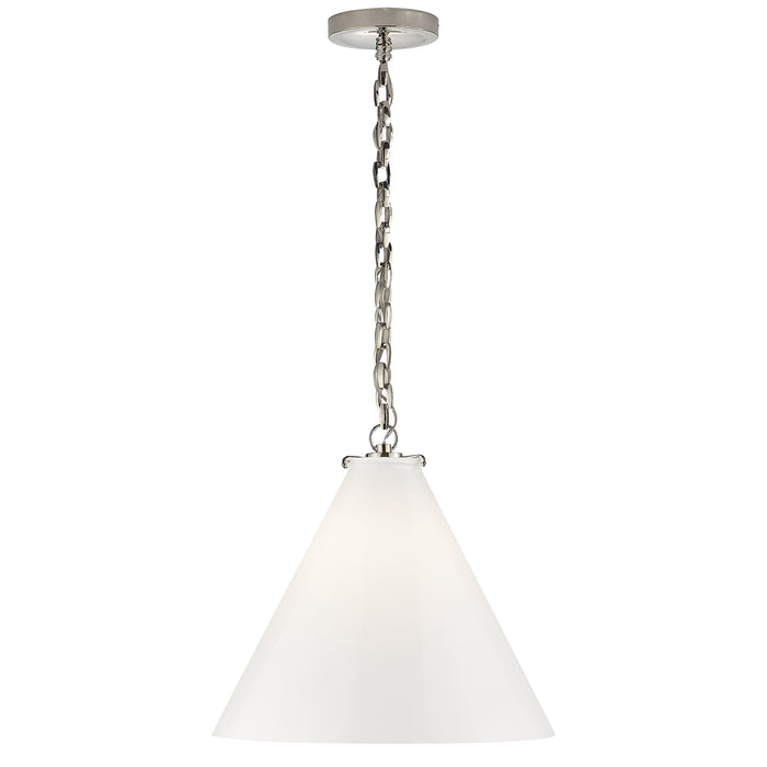 Visual Comfort Signature TOB 5226PN/G6-WG One Light Pendant, Polished Nickel