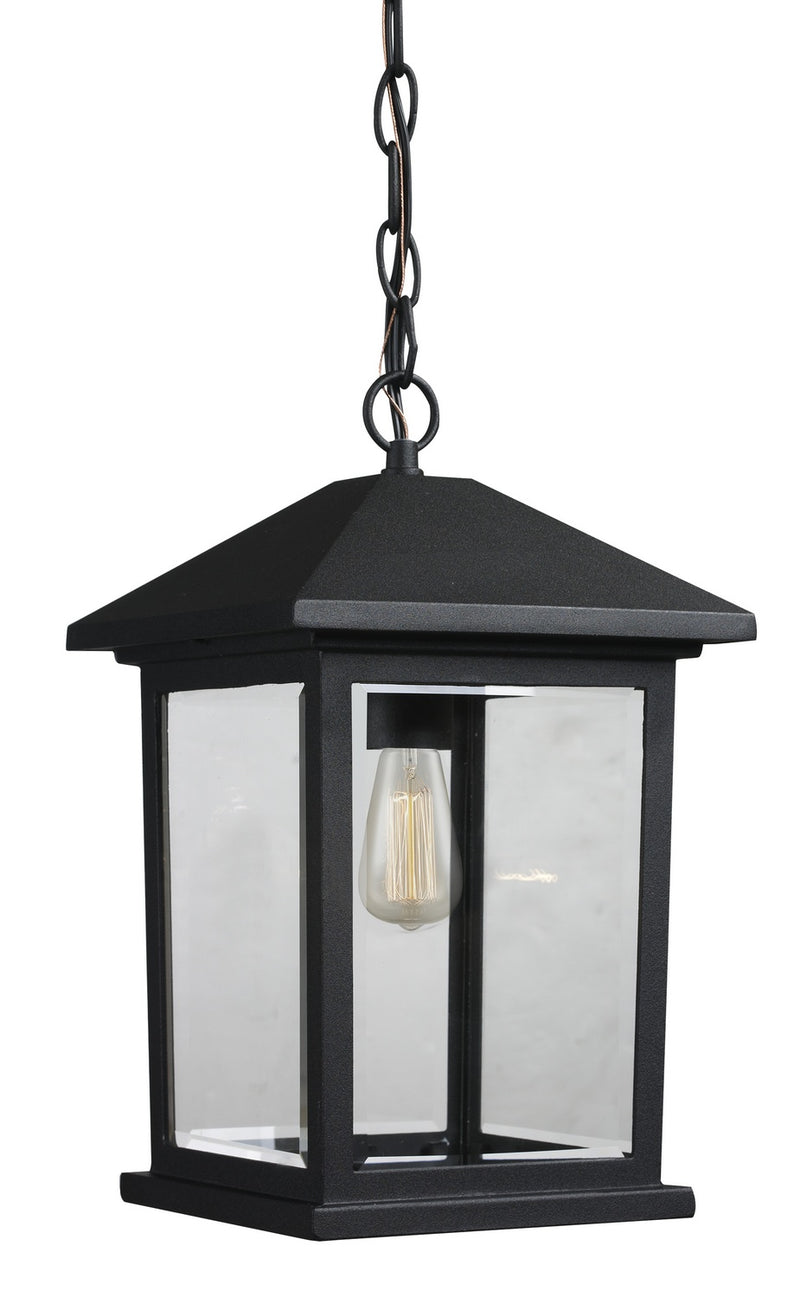 Z-Lite 531CHM-BK One Light Outdoor Chain Mount Ceiling Fixture, Black