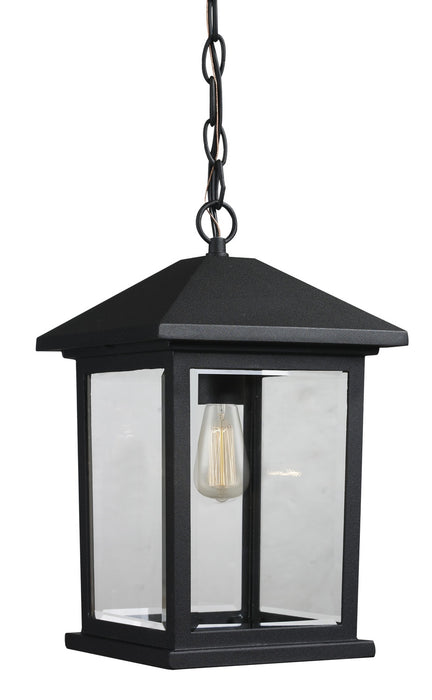 Z-Lite 531CHM-BK One Light Outdoor Chain Mount Ceiling Fixture, Black