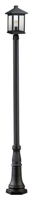 Z-Lite 531PHBR-518P-BK One Light Outdoor Post Mounted Fixture, Black