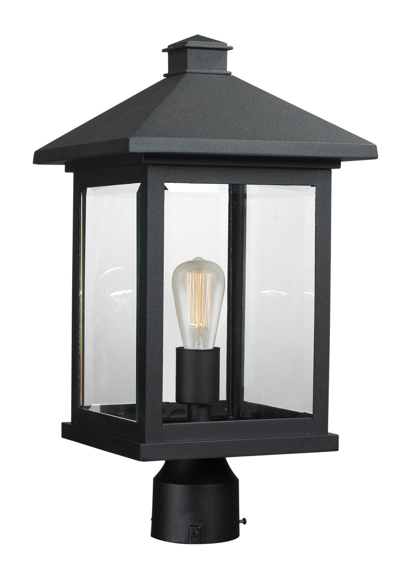 Z-Lite 531PHBR-BK One Light Outdoor Post Mount Fixture, Black