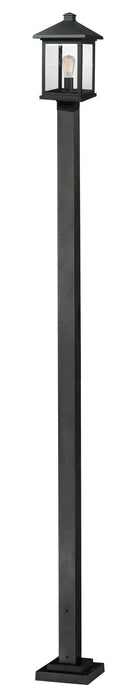 Z-Lite 531PHBS-536P-BK One Light Outdoor Post Mounted Fixture, Black