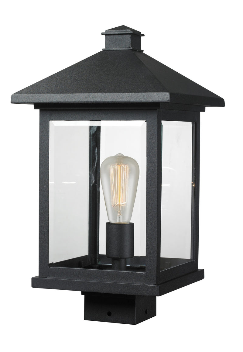 Z-Lite 531PHBS-BK One Light Outdoor Post Mount Fixture, Black