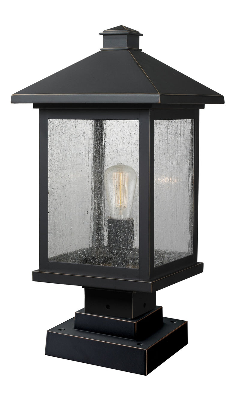 Z-Lite 531PHBS-SQPM-ORB One Light Outdoor Pier Mounted Fixture, Oil Rubbed Bronze