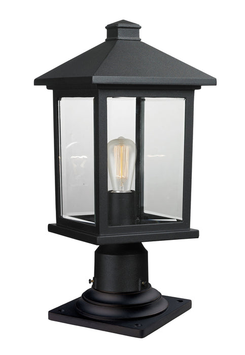 Z-Lite 531PHMR-533PM-BK One Light Outdoor Pier Mounted Fixture, Black