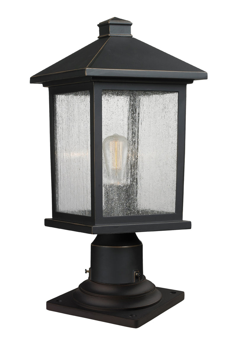 Z-Lite 531PHMR-533PM-ORB One Light Outdoor Pier Mounted Fixture, Oil Rubbed Bronze
