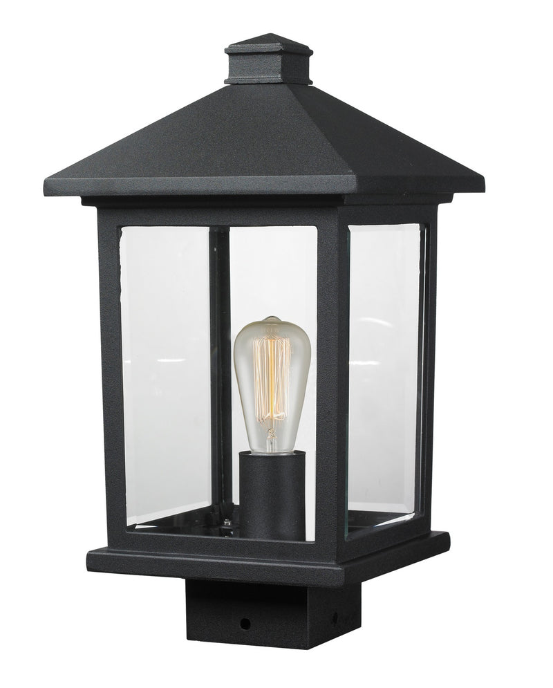Z-Lite 531PHMS-BK One Light Outdoor Post Mount Fixture, Black