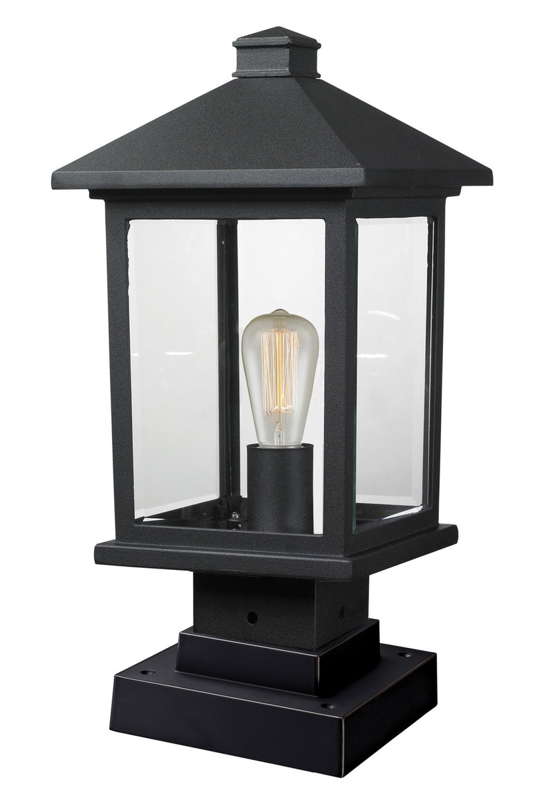 Z-Lite 531PHMS-SQPM-BK One Light Outdoor Pier Mounted Fixture, Black