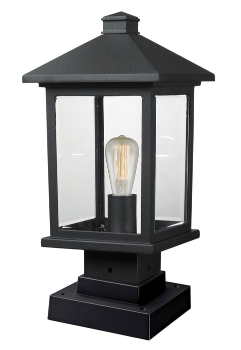 Z-Lite 531PHMS-SQPM-BK One Light Outdoor Pier Mounted Fixture, Black