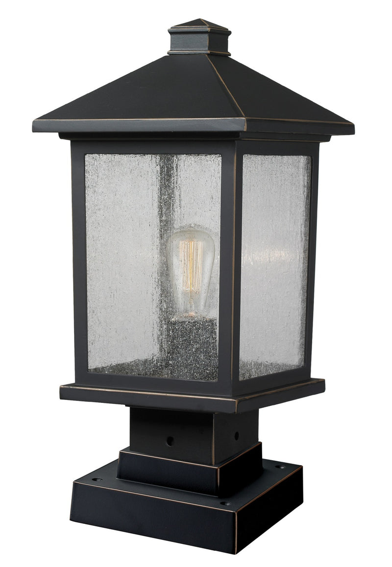 Z-Lite 531PHMS-SQPM-ORB One Light Outdoor Pier Mounted Fixture, Oil Rubbed Bronze