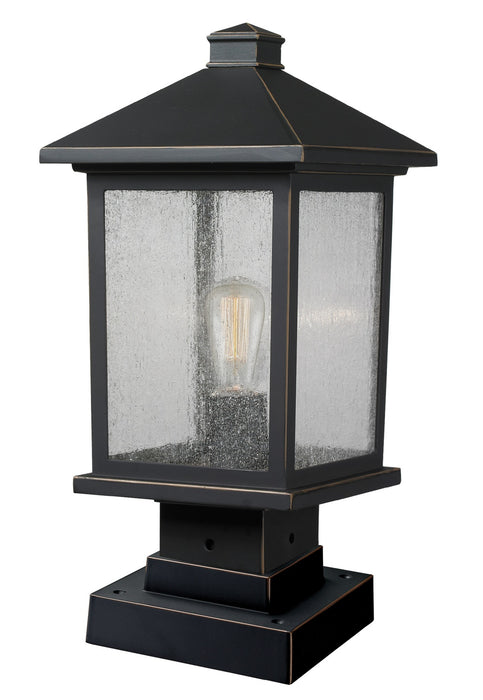 Z-Lite 531PHMS-SQPM-ORB One Light Outdoor Pier Mounted Fixture, Oil Rubbed Bronze