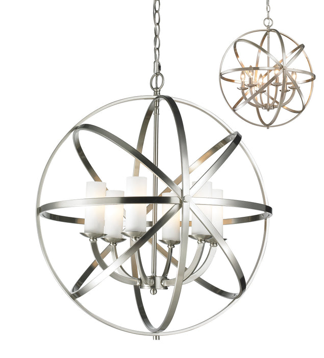 Z-Lite 6017-6L-BN Six Light Chandelier, Brushed Nickel