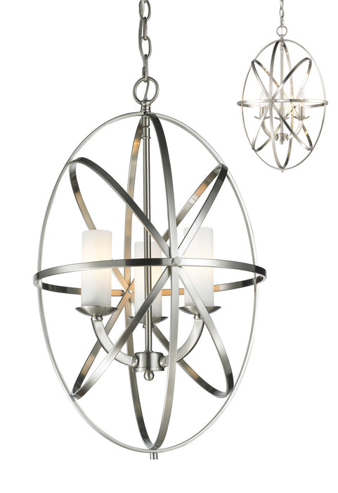 Z-Lite 6027-3S-BN Three Light Chandelier, Brushed Nickel