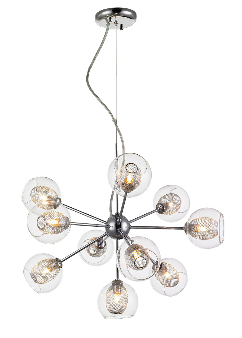 Z-Lite 905-10C Ten Light Chandelier, Chrome