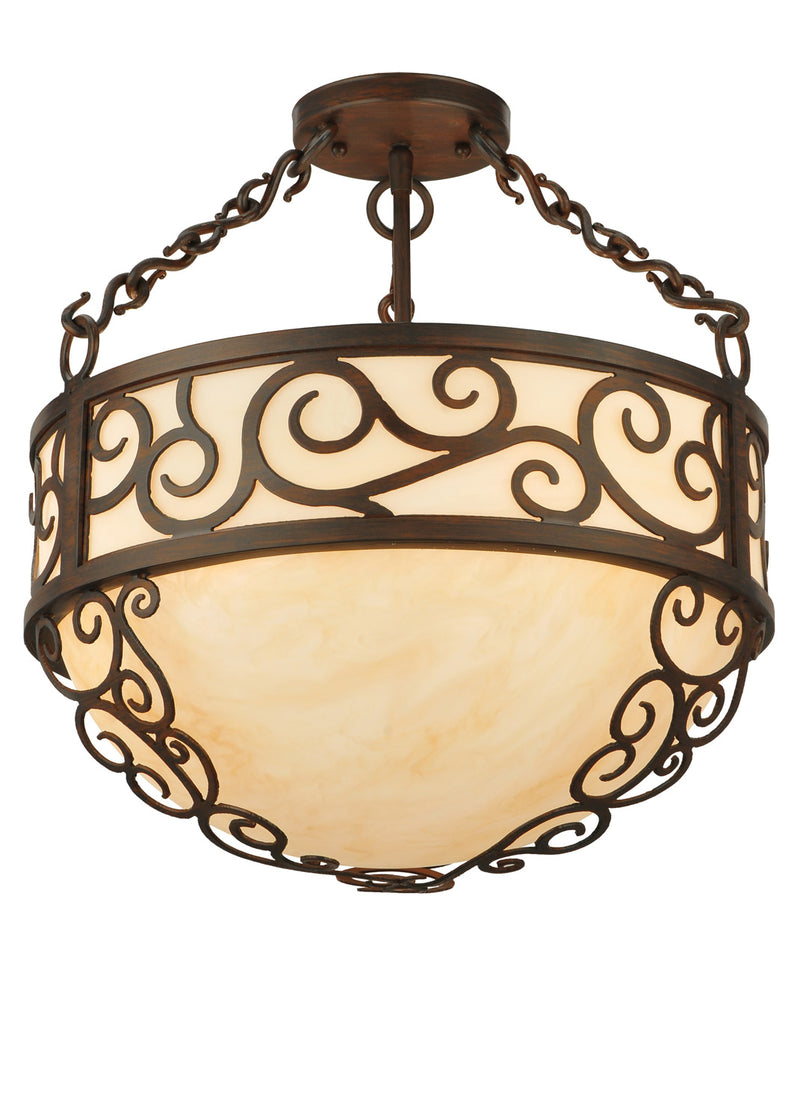 Meyda Tiffany 127253 Three Light Pendant, Rustic Iron