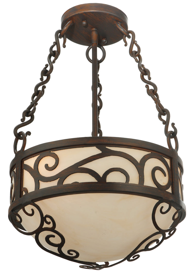 Meyda Tiffany 127257 Three Light Pendant, Rustic Iron